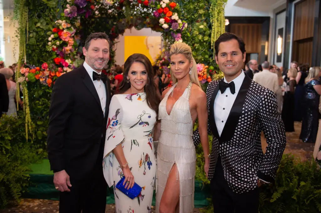 Brad & Joanna Marks, Stefanie & Manolo Elias at the Houston Symphony Ball. (Photo by Wilson Parish)