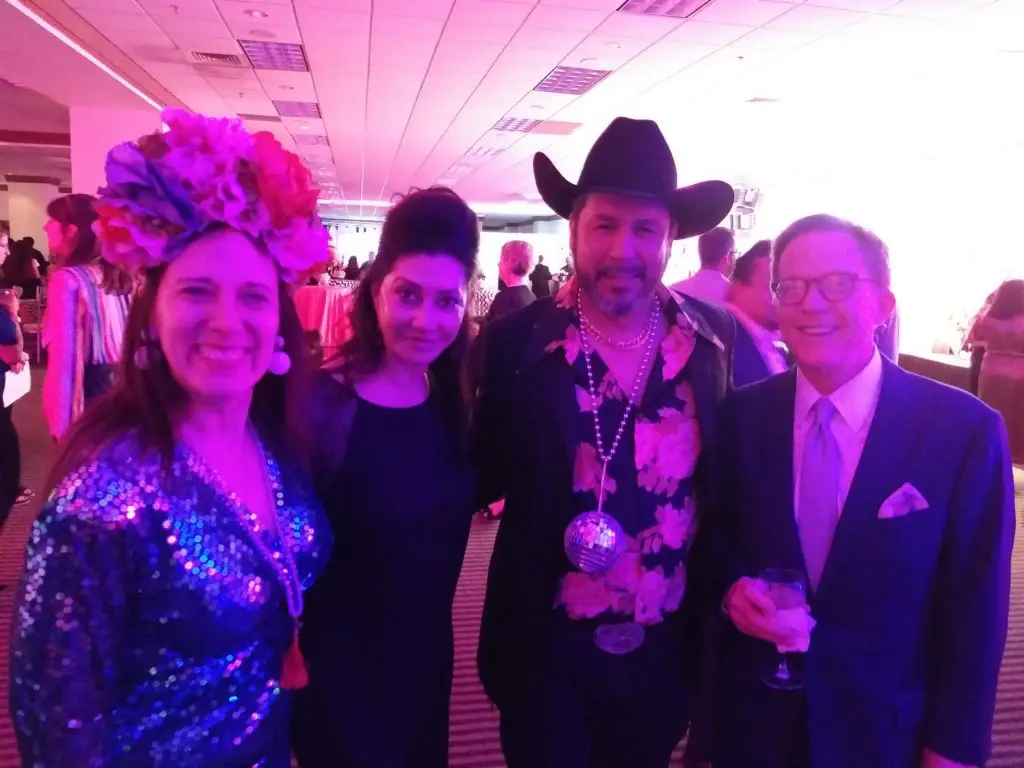 Catherine D. Anspon, Nancy Littlejohn, chair Cruz Ortiz, Erik Littlejohn at Artpace's The Happening: Diskoteka Nite. 