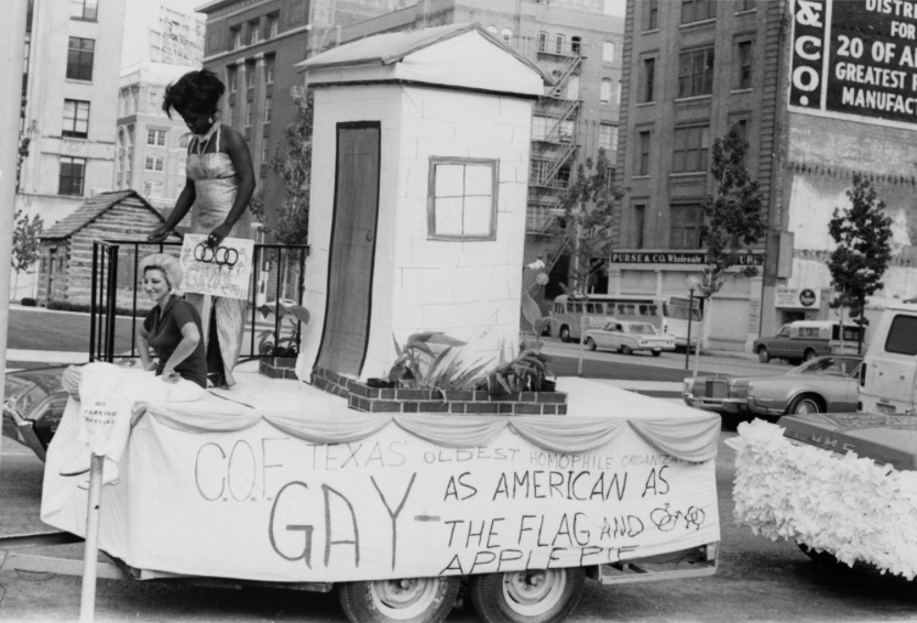 The 1972 march that over a decade later would be known as the Dallas Gay Pride Parade. (courtesy of UNT Libraries Special Collections)