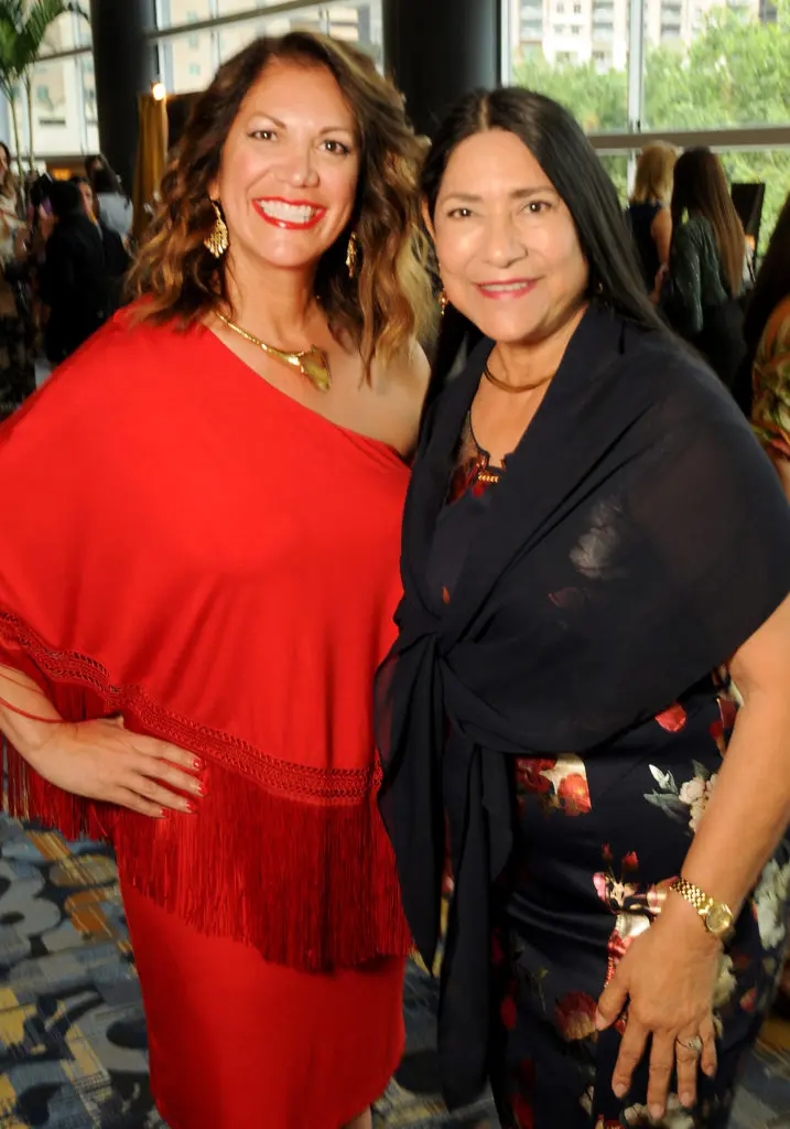 Frances Dyess, Gracie Saenz at the Latin Women's Initiative Annual Fashion Show and Luncheon at the Hilton Americas Houston. (Dave Rossman Photo)