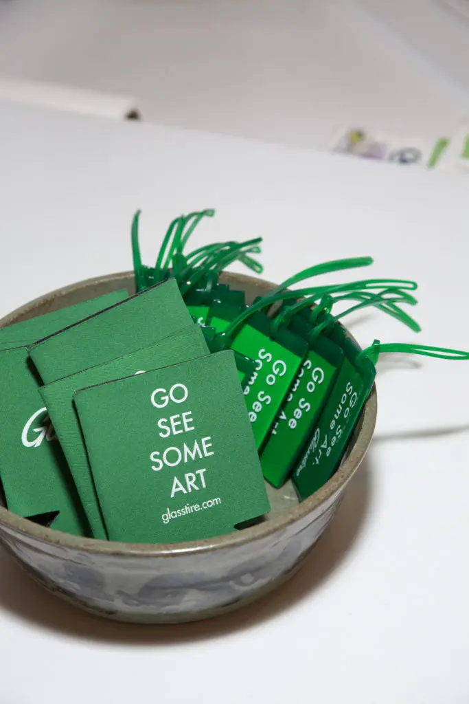 GT swag at Glasstire Party for Rainey Knudson at Texas Gallery. (Photo by Jenny Antill Clifton)