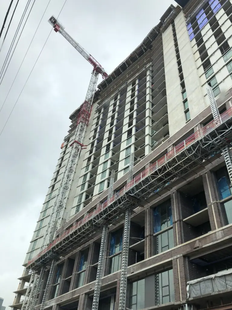 The Hamilton high-rise was recently topped out. Photo by Megan Ziots