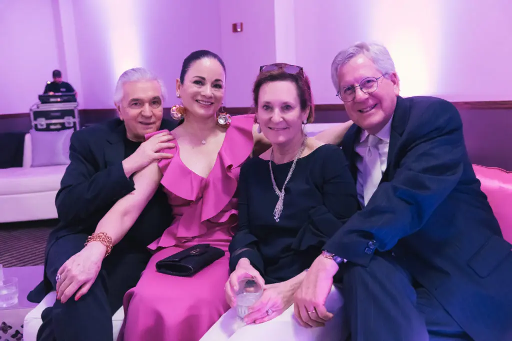 Juan Ruiz-Healy & Patricia Ruiz-Healy, Julie & Warren Wilkinson at Artpace's The Happening: Diskoteka Nite. (Photo by Beth Devillier)