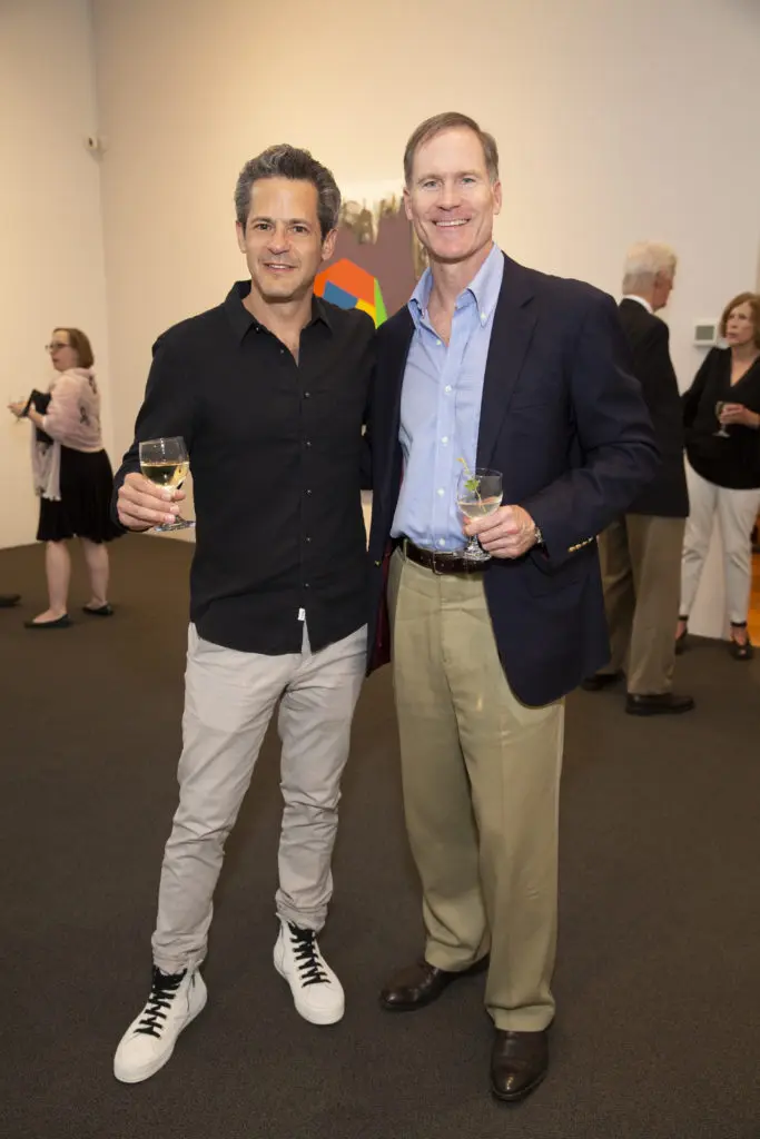 Justin Segal, Jamie Bell at Glasstire Party for Rainey Knudson at Texas Gallery. (Photo by Jenny Antill Clifton)