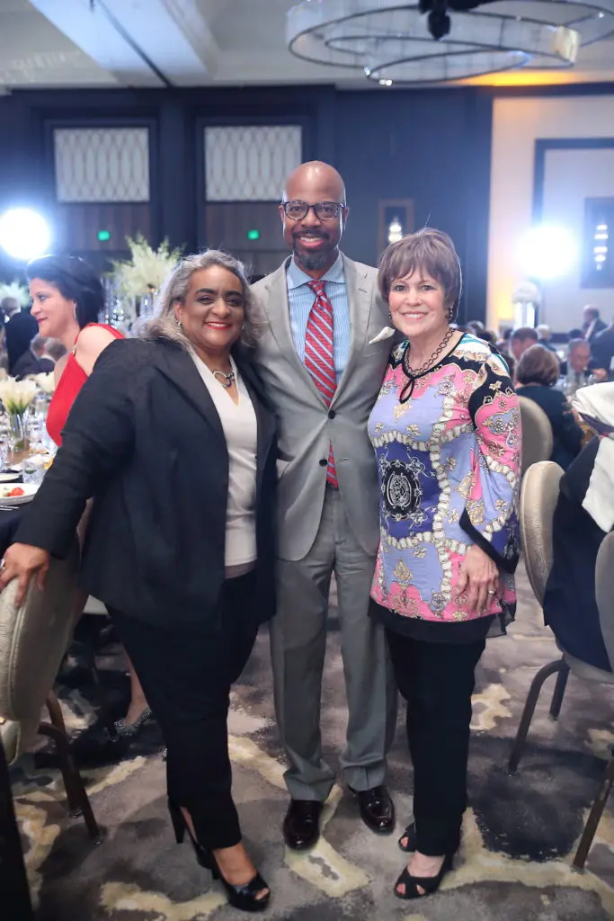 Karen Labat, Dr. Frazier Wilson, Regina Rogers at the Interfaith Ministries of Greater Houston Tapestry Gala. (Photo by Quy Tran)