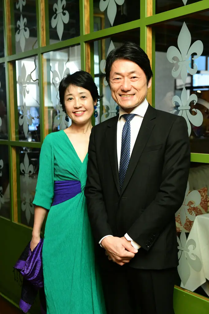 Kaori Fukushima, Consul General of Japan Hideo Fukushima at Houston Ballet's Raising the Barre fundraiser at Artisans Restaurant. (Photo by Daniel Ortiz)