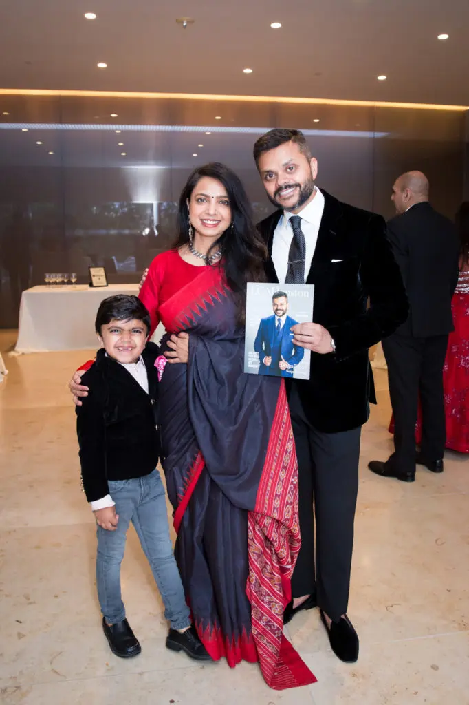 Deepika & Swapnil Agarwal and son Aryan at the LCA Houston International Mother's Day Soirée. (Photo by Sonya Abid)
