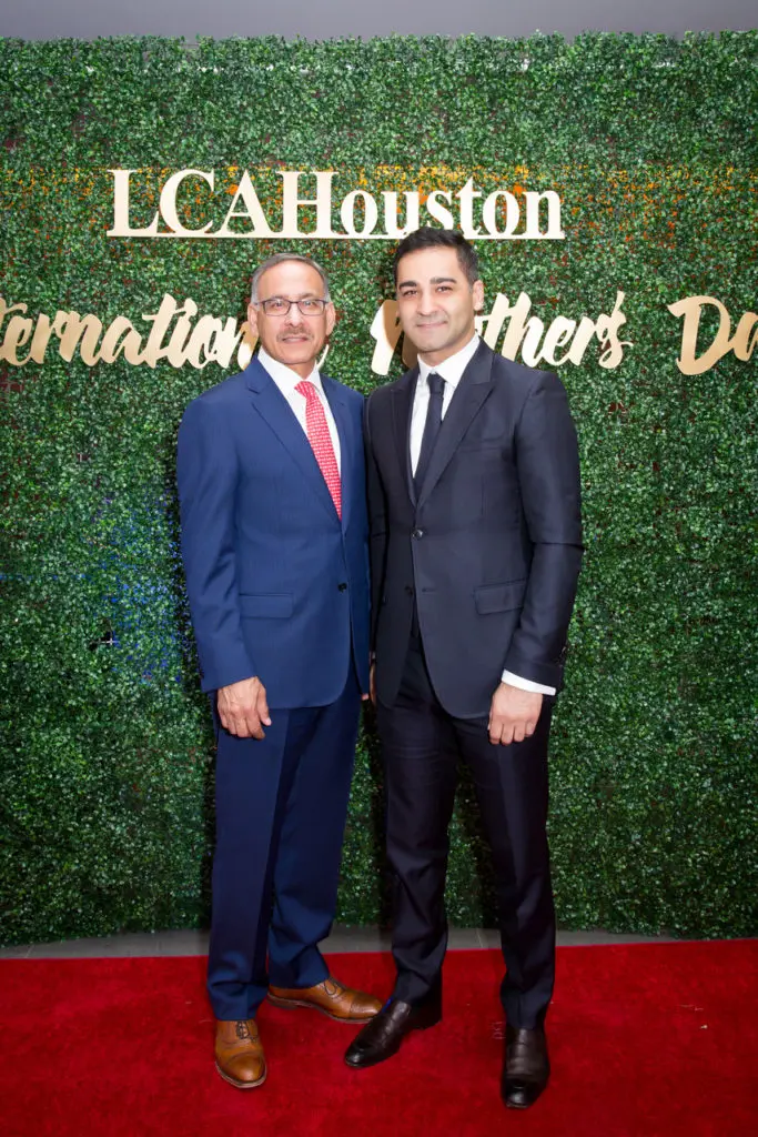 Dr. Mehmood Khan, Abbas Khan at the LCA Houston International Mother's Day Soirée. (Photo by Sonya Abid)