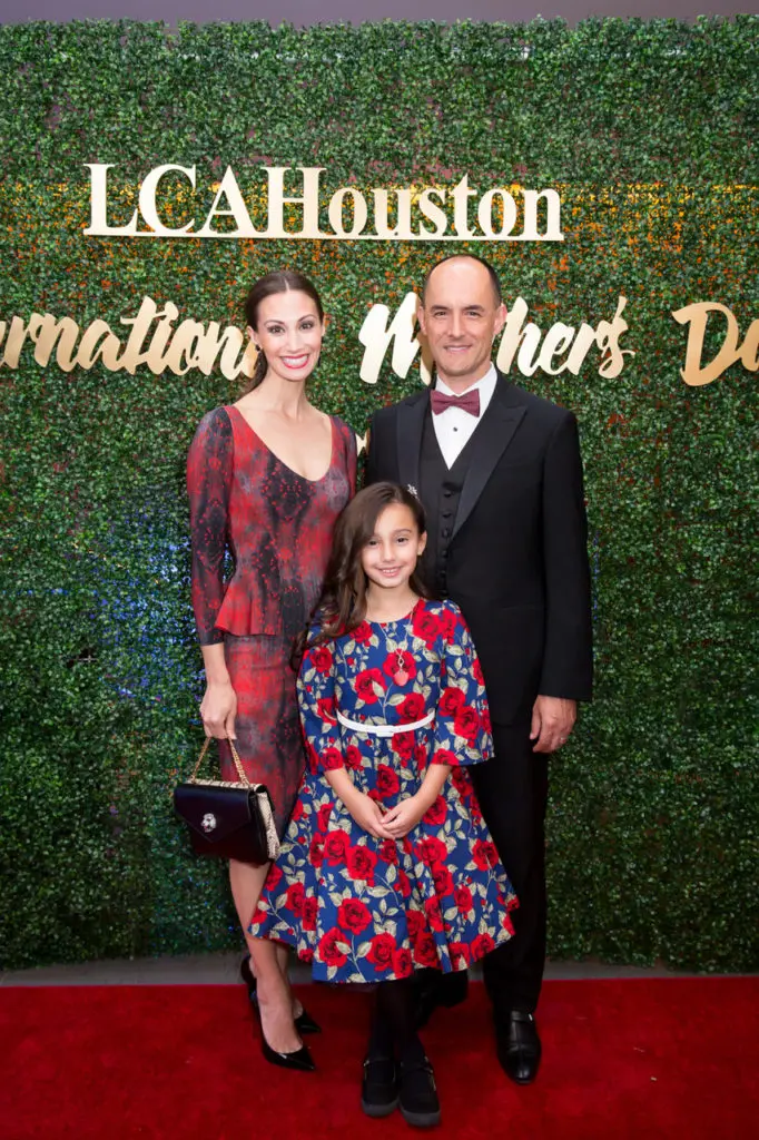 April & Dr. Jorge Salazar and daughter Scarlet at the LCA Houston International Mother's Day Soirée. (Photo by Sonya Abid)