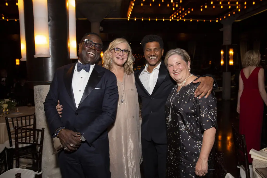 LeMel Humes, Suzanne Deal Booth, Angelbert Metoyer, Celeste Rodgers at Illumination: The Rothko Chapel Gala. (Photo by Jenny Antill Clifton)