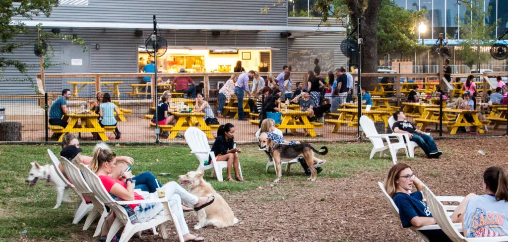 Mutts Canine Cantina is a prime dog watching, playing and drinking spot.