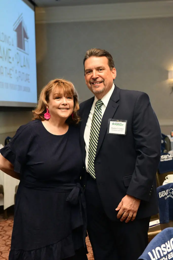 Marilu Garza, Charles Canton at the Center Pursuit luncheon. (Photo by Daniel Ortiz)