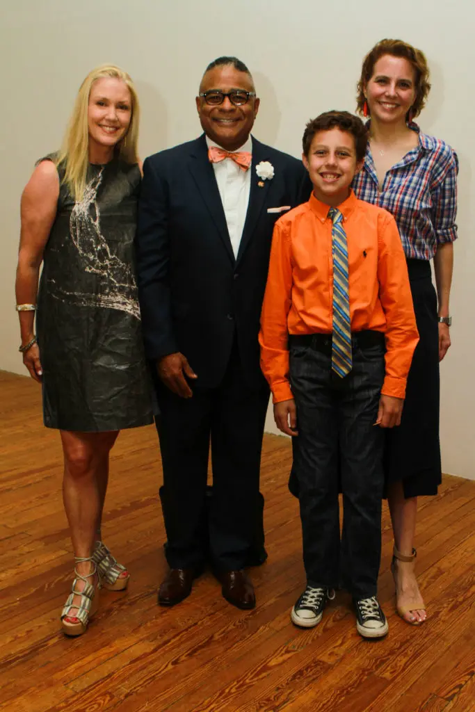 Marita Fairbanks, Ricky Anderson, Tennessee Galbreth, Rainey Knudson at Glasstire Party for Rainey Knudson at Texas Gallery. (Photo by Chris P. Bachman)