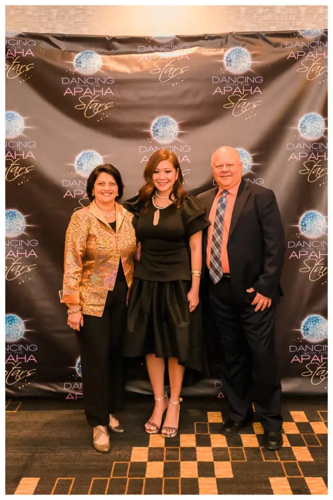 Event chair Neeta Sane, Carla Kuaiwa, Deepak Sane at the 2019 Asian Pacific American Heritage Association Gala. (Photo by Ricky Guinhawa)