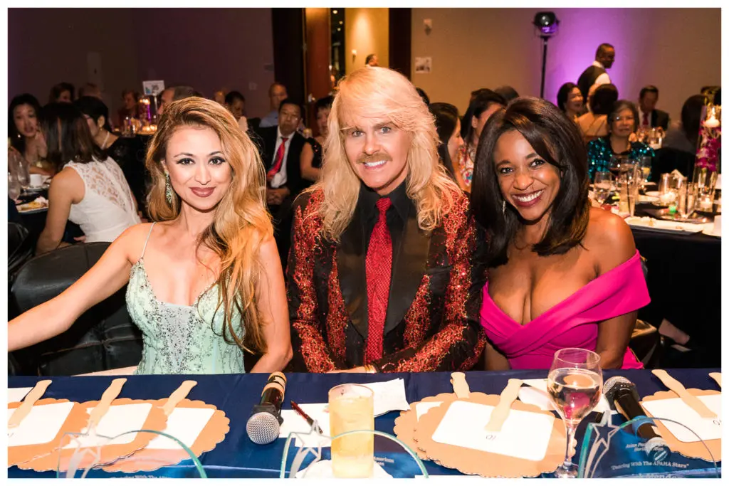 Dance competition judges Sonia Jupiter, JJ Smith, Jacquie Baly at the 2019 Asian Pacific American Heritage Association Gala. (Photo by Ricky Guinhawa)