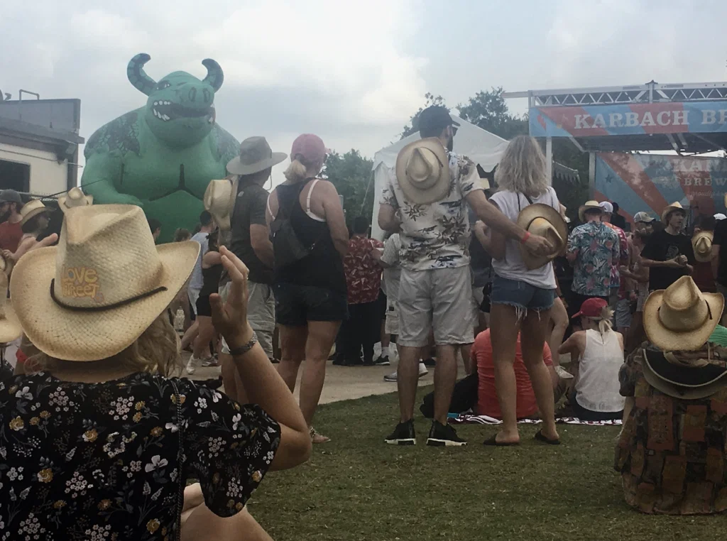 The free cowboy hats were quite the hit. 