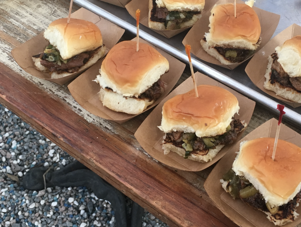 Chef Troy Guard showed off his style with lamb sliders. 