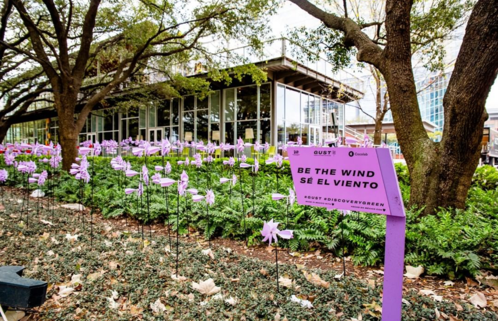 Cocolab's "Gust" at Discovery Green got an extra week of exhibition time thanks to the Windpower Conference. (Courtesy Discovery Green) 