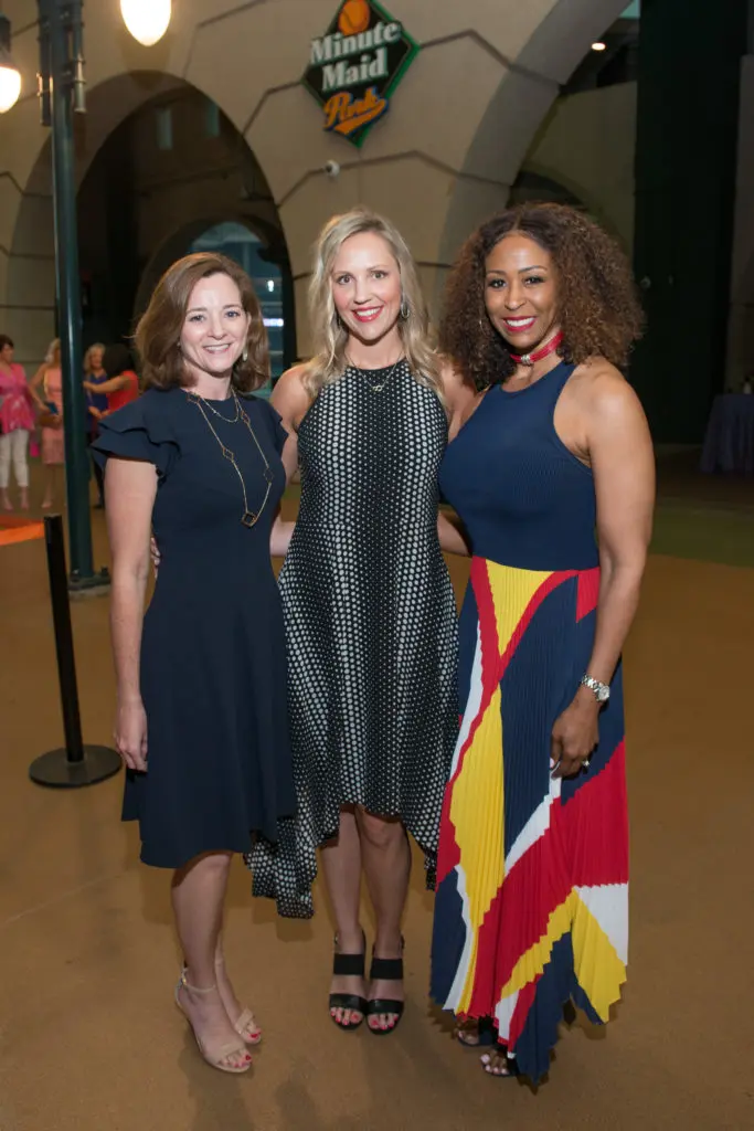 Stephanie Palliser, Sara Kent, Tanya Phillips at the Astros Foundation Safe at Home luncheon. (Photo by Jacob Power)
