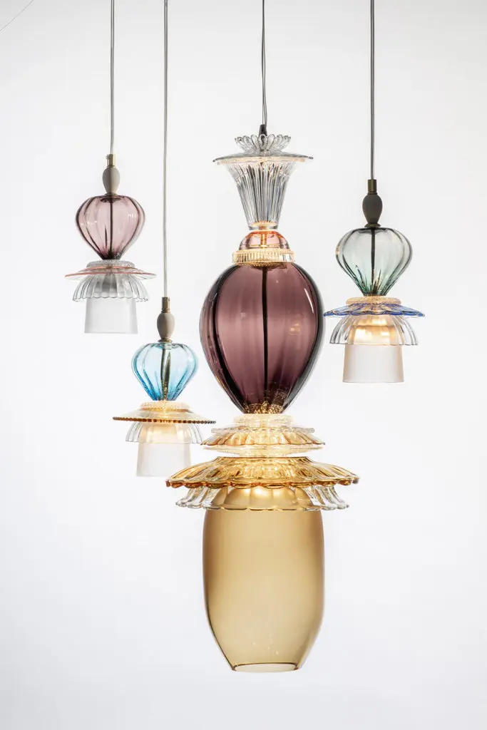 Studio Klaff's new Glassware lighting is made from individually chosen vintage elements.