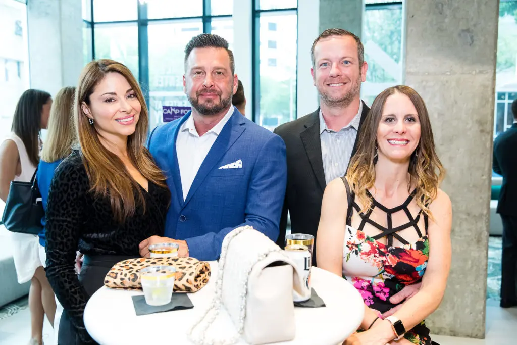 Sylvia Aldrete, Shannon Ready, Mark & Natalie Bordman at Construction Concepts BLDiT charity event benefiting Camp for All. (Photo by Hung Truong)
