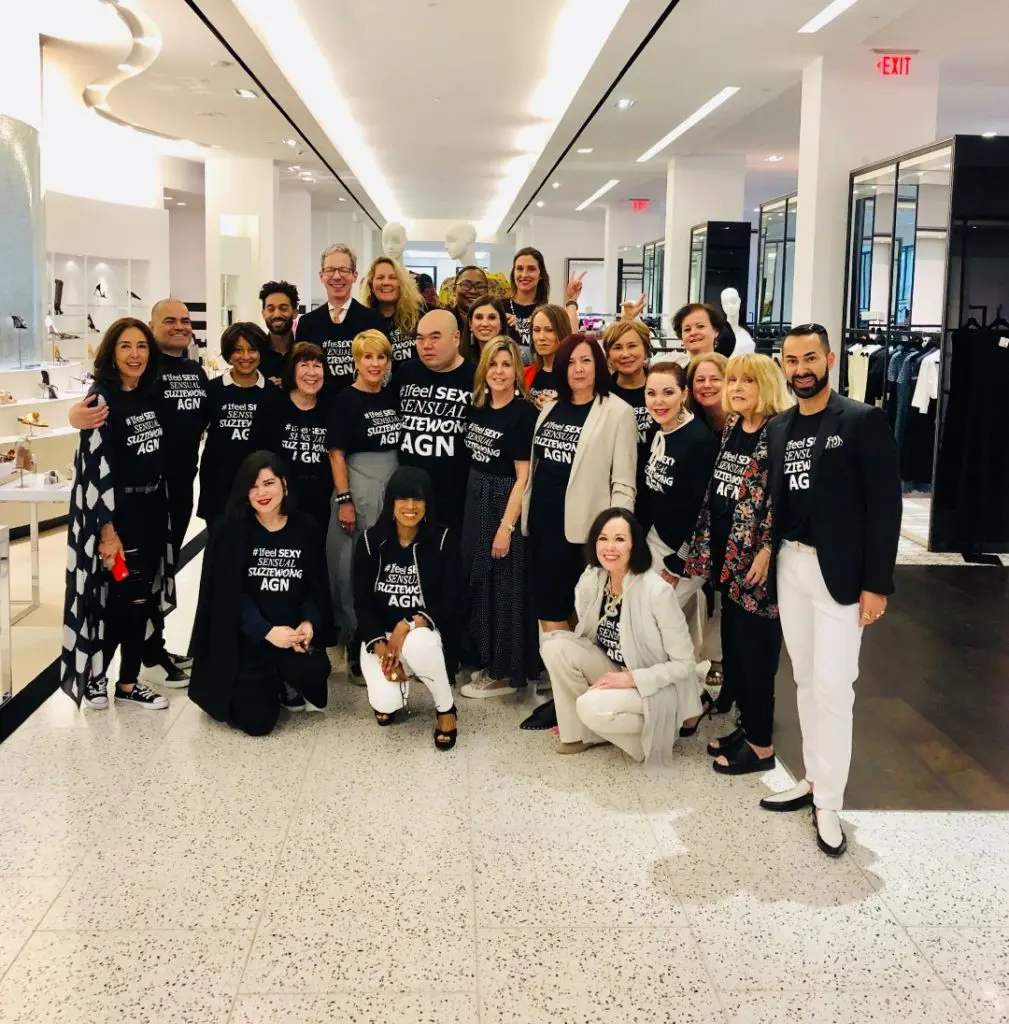 The Tootsies team with Andrew Gn in his signature fall collection T-shirt. (Photo by Daniel Ortiz)