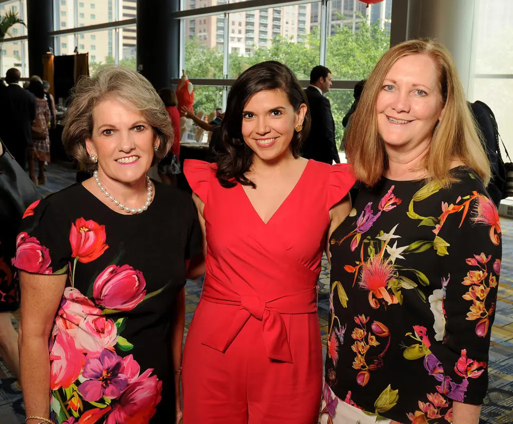 Twila Carter, Gloria Luna Bounds and Diane Englet at the Latin Women's Initiative Annual Fashion Show and Luncheon at the Hilton Americas Houston. (Dave Rossman Photo)
