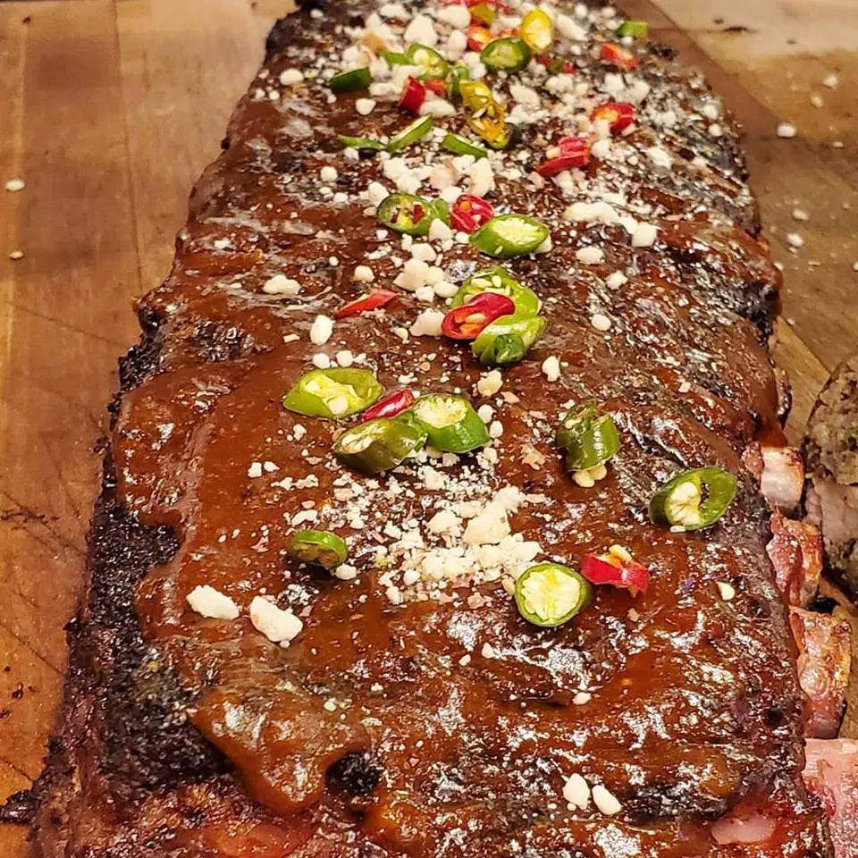 Blood Bros. BBQ keeps it real with these peanut butter sticky ribs. 