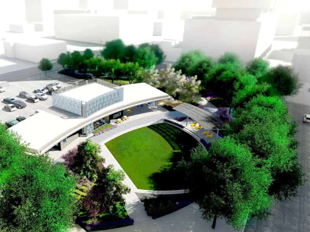 Southern Downtown Park is set to open in 2021.  (Photo by Downtown Redevelopment Authority)