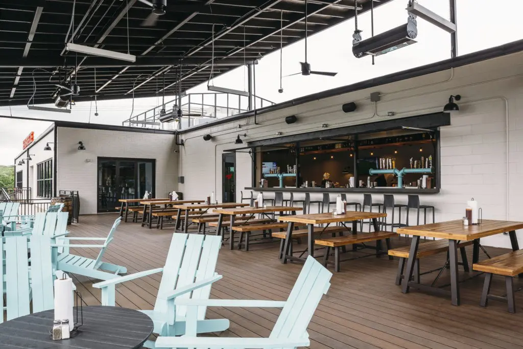 The outdoor patio at the newest Heim location. Photo by Robert Strickland