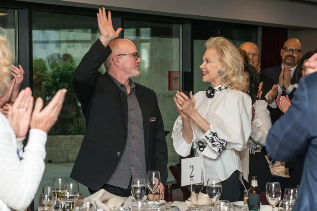 James Black, Lynn Wyatt at The Three Muskateers Centerstage Dinner. (Photo by Jacob Power)
