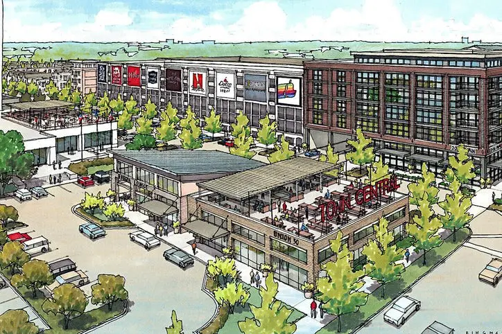 A rendering of the new Town Central project on Richardson's Main Street. Courtesy of Catalyst Urban Development