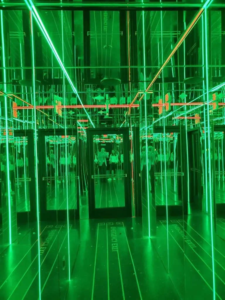 The MAD hall of mirrors leads to the Instagram-worthy, ultra modern restrooms,  (Photo by Shafik I. Rifaat)