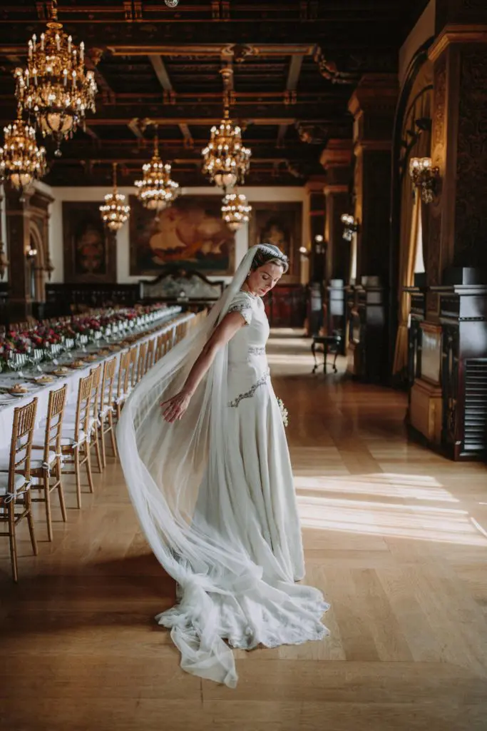 Tessa Mugica — formally Teresa Mugica Montana, Baroness of Essendine — stunned on her wedding day in Seville, Spain, which followed a civil ceremony with her groom, Robert Montana, in Dallas. (Photo by Ernesto Villalba) (Photo by Ernesto Villalba)