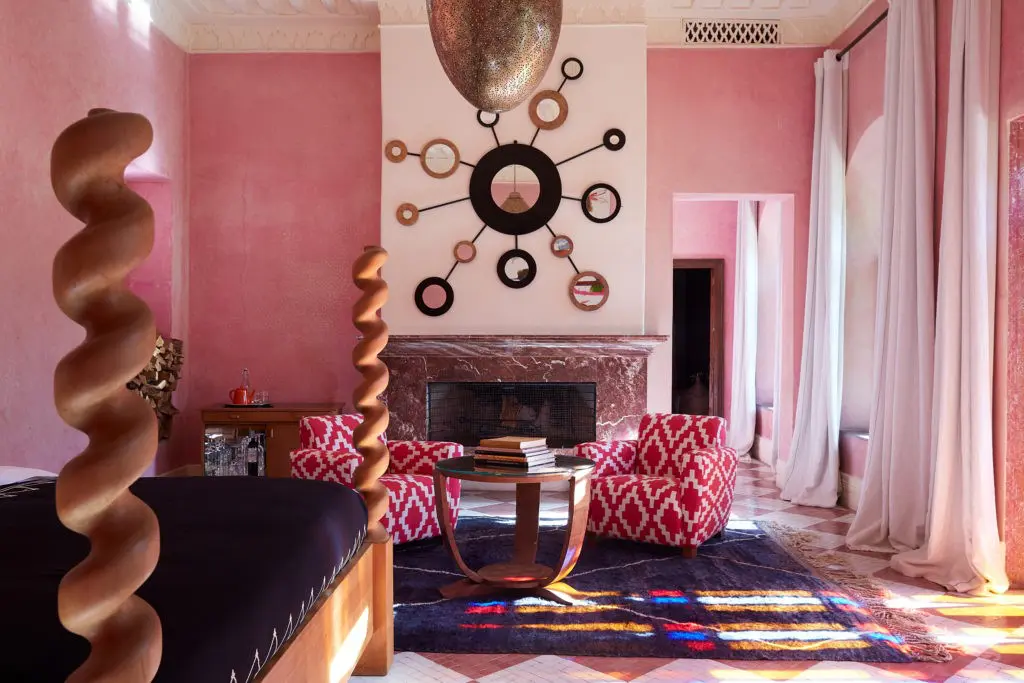 Interiors are colorful and whimsical thanks to the work of textile designer Madeline Weinrib. (Photo by Kasia Gatkowska)