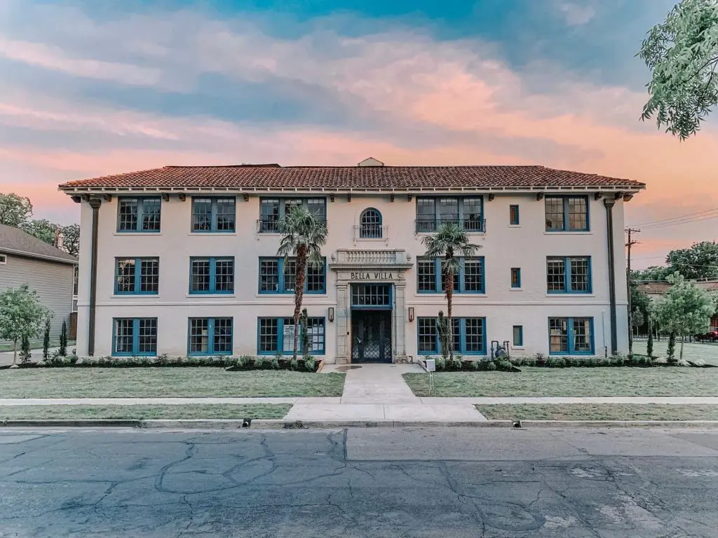 Historic apartment building, Bella Villa, was recently renovated. Courtesy of Indio Management