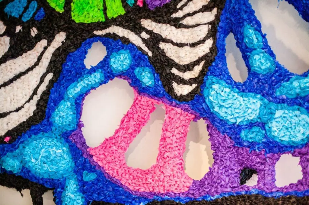 Crystal Wagner uses reusable materials to wrap large spaces. Courtesy of PR