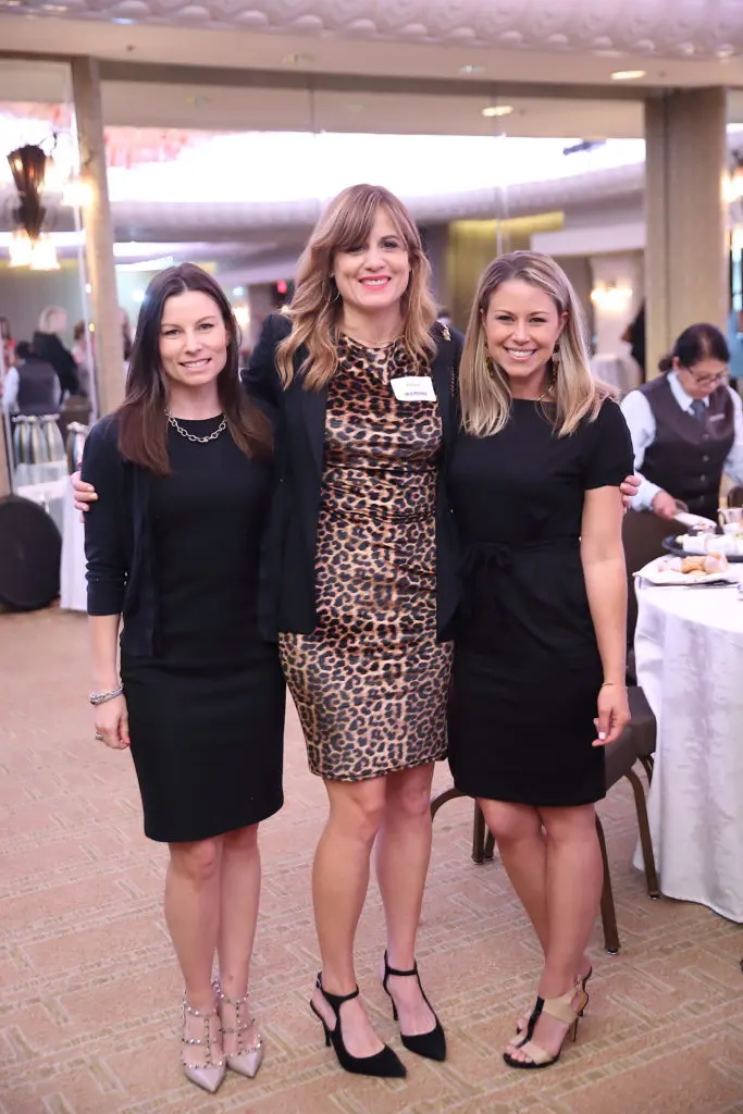 Alison Johnson, Jillian Nel, Tessa Trace at Dress for Success Houston Corporate Guild Power Breakfast. (Photo by Quy Tran)