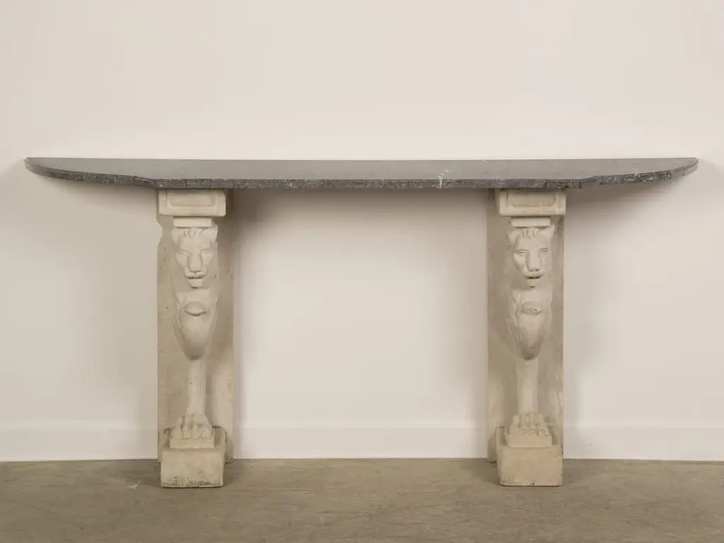 Antique French Marble Stone Console Serving Server Garden Table France Circa 1890