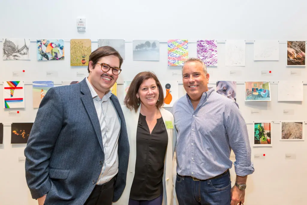 Brandon Zech, Xandra Eden, Jason Fuller at DiverseWorks' Luck of the Draw. (Photo by Alex Barber)