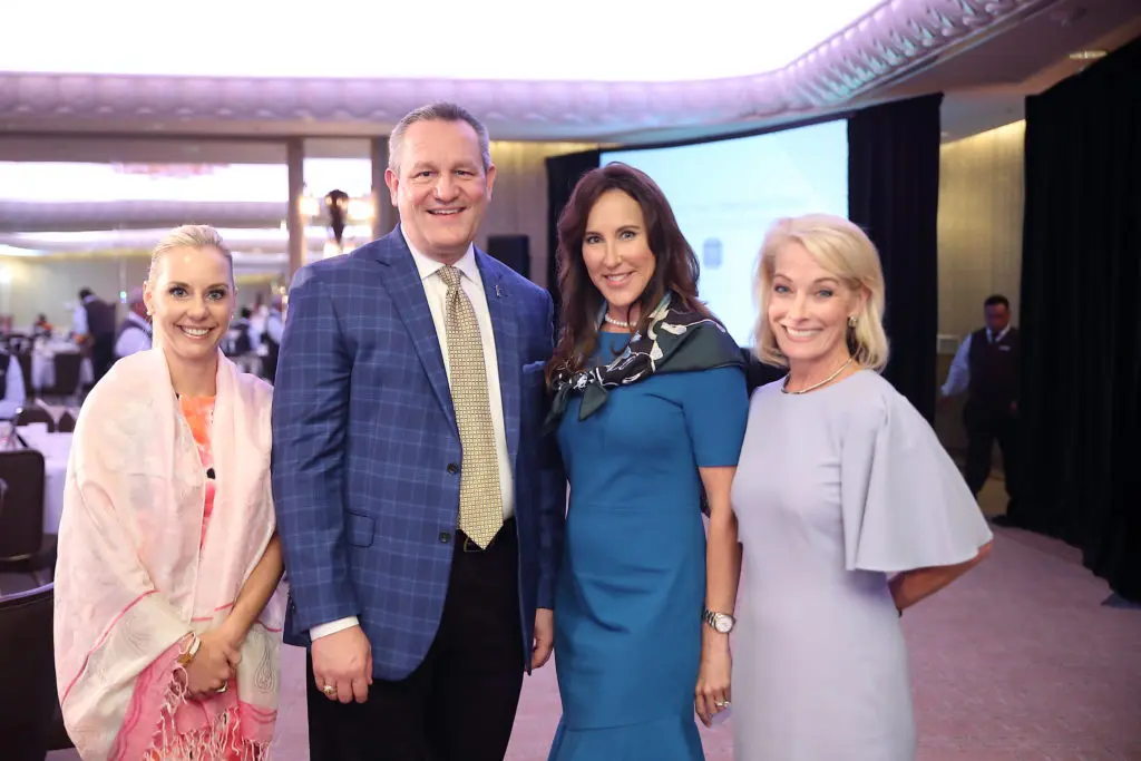 Cassie Sinor, Joel Cowley, Lynda Winne, Arlene Hinsley at Dress for Success Houston Corporate Guild Power Breakfast. (Photo by Quy Tran)