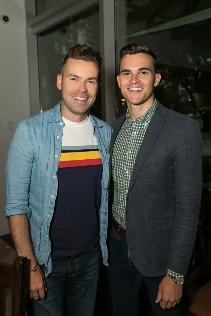 Derrick Shore, Brandon Bourque at the Original Ninfa's Uptown opening night. (Photo by Emily Jaschke)