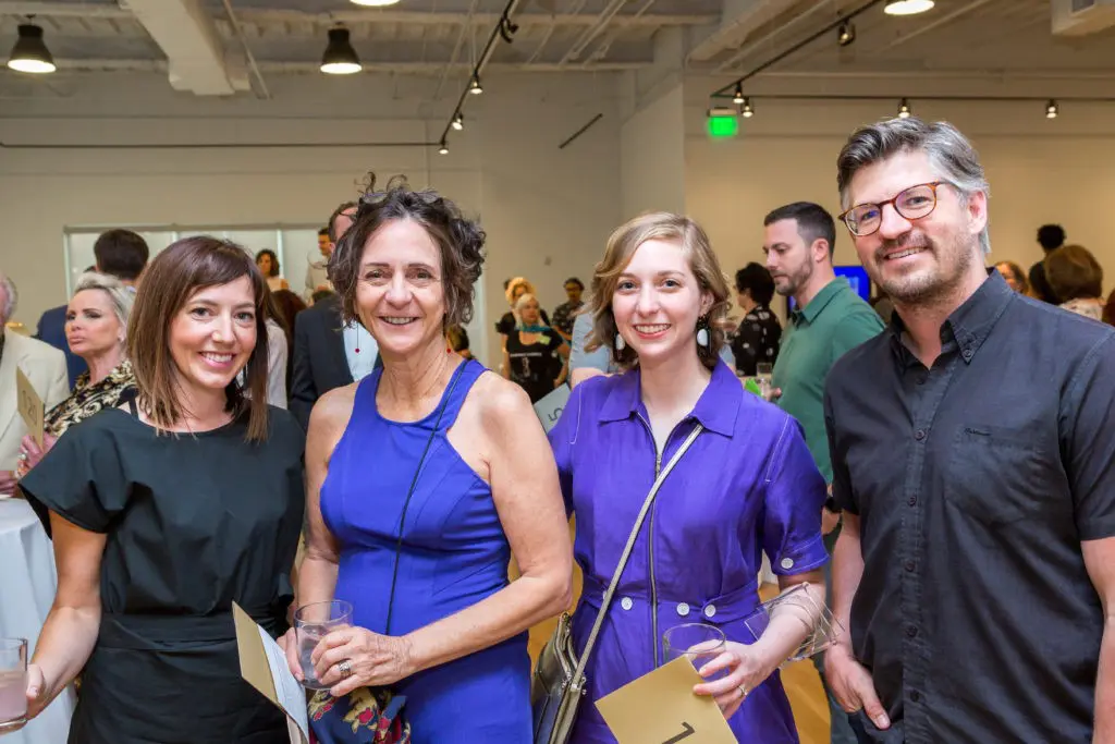Heather Rowell, Natalye Appel, Claudia Casbarian, Mike Andrick at DiverseWorks' Luck of the Draw. (Photo by Alex Barber)