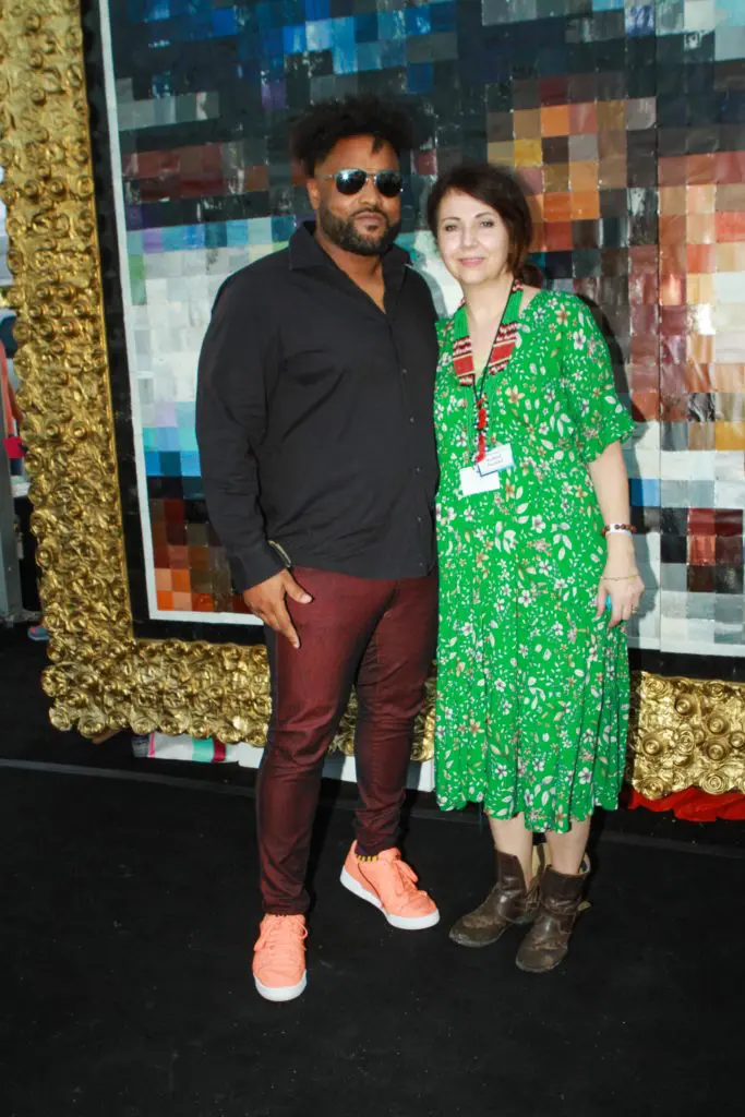 Neiman Catley, Karine Parker-Lemoyne at the Fifth Anniversary of Mr. D's "Préservons la Création" mural in Midtown. (Photo by Chris P. Bachman)
