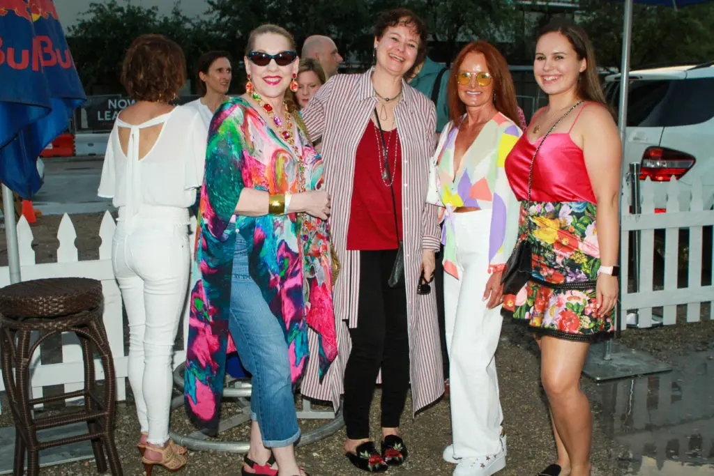 Debra Linse, Jane Gillis, Suzette Betts, Nicole Betts at Fifth Anniversary of Mr. D's "Preservations la Creation" mural in Midtown (Photo by Chris P. Bachman)