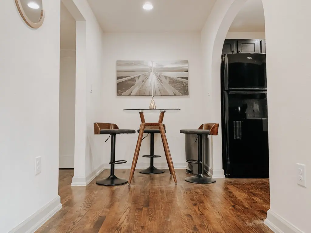 One-bedroom units have space for dining areas. Photo by Kelsey Littlefield