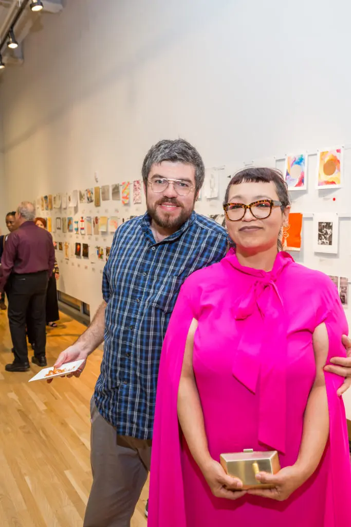 Marco Massone, Linda Arredondo  at DiverseWorks' Luck of the Draw. (Photo by Alex Barber)