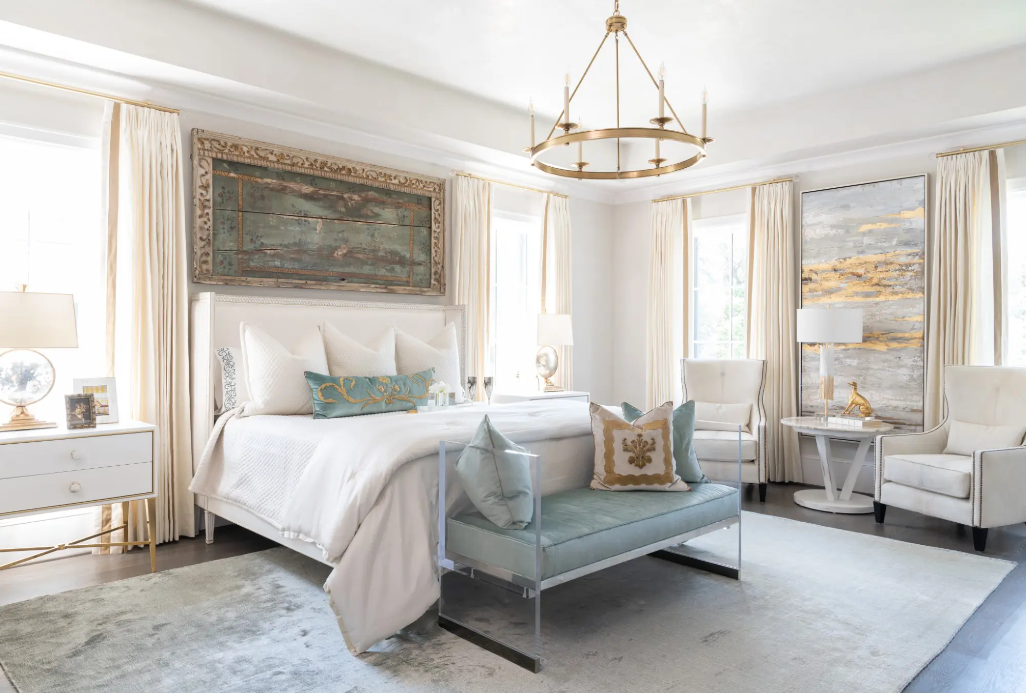 The master bedroom by Teena Caldwell of Twenty Two Fifty Interiors. (Photo by Michael Hunter Photography)
