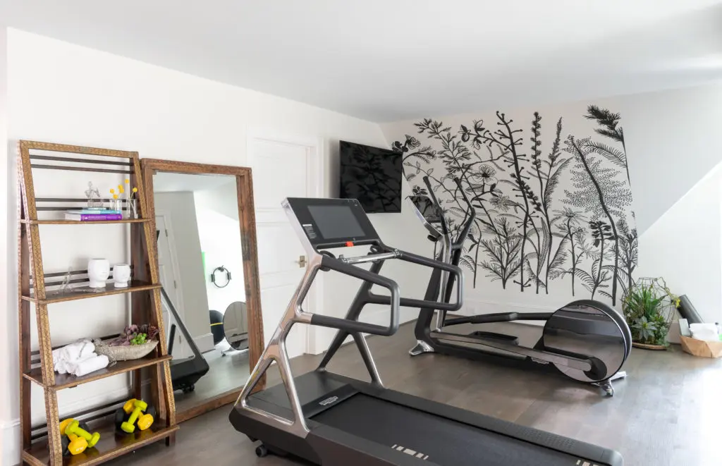 The exercise room by Elima Designs  (Photo by Michael Hunter Photography)