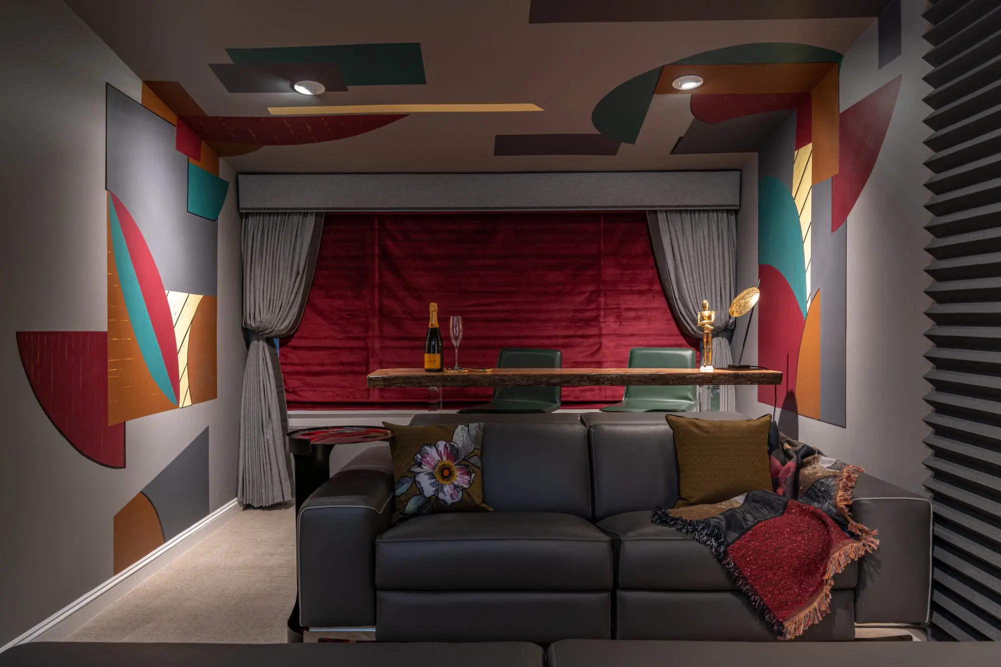 The media room by Yesley Love of Canaima Design (Photo by Michael Hunter Photography)